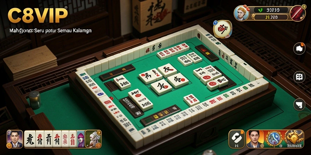 Screenshot gameplay C8VIP yang menampilkan keseruan permainan Mahjong.