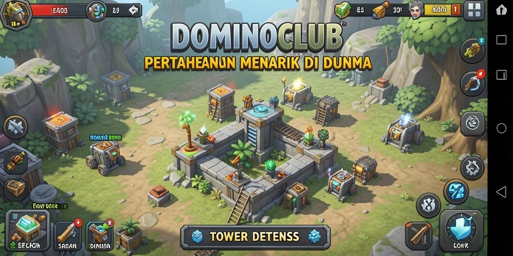 Screenshot gameplay <strong>DOMINOCLUB</strong> menunjukkan aksi seru dan strategi pertahanan.