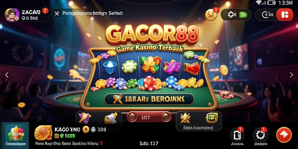 Screenshot gameplay GACOR88 menampilkan suasana kasino yang mendebarkan.