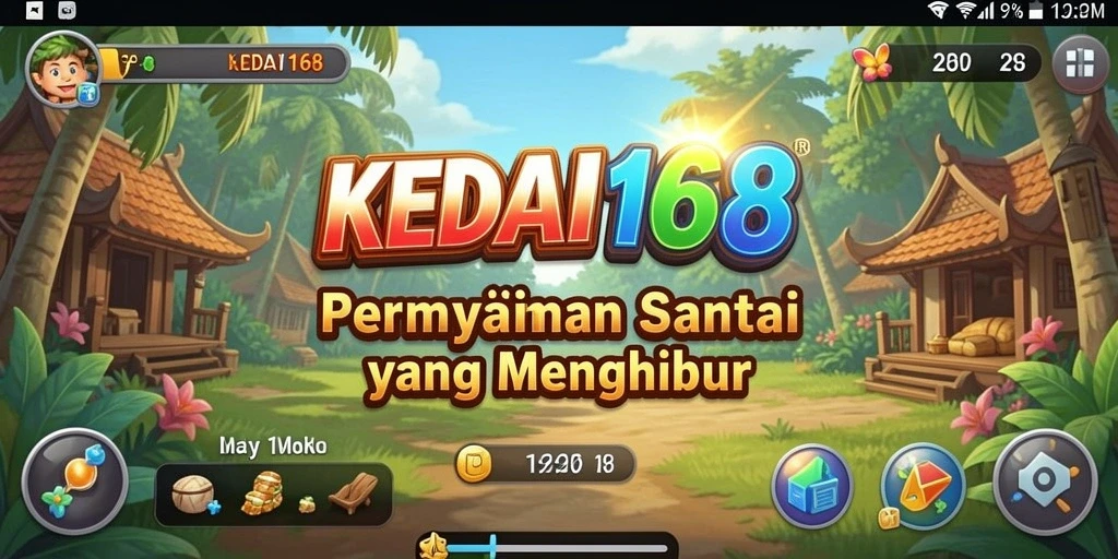 Tampak gameplay KEDAI168 yang ceria dan menghibur.