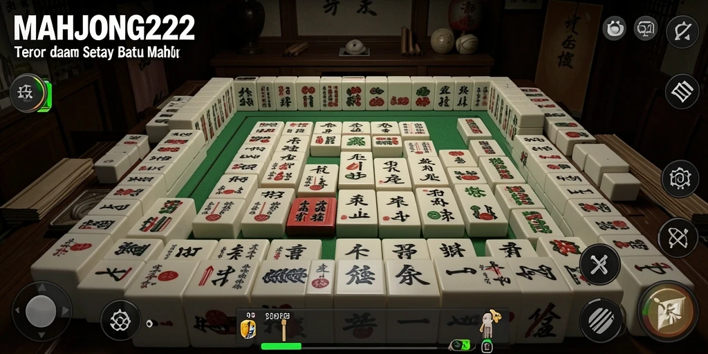 Tampilan menegangkan dari gameplay <strong>MAHJONG222</strong> saat mencari pasangan batu Mahjong.