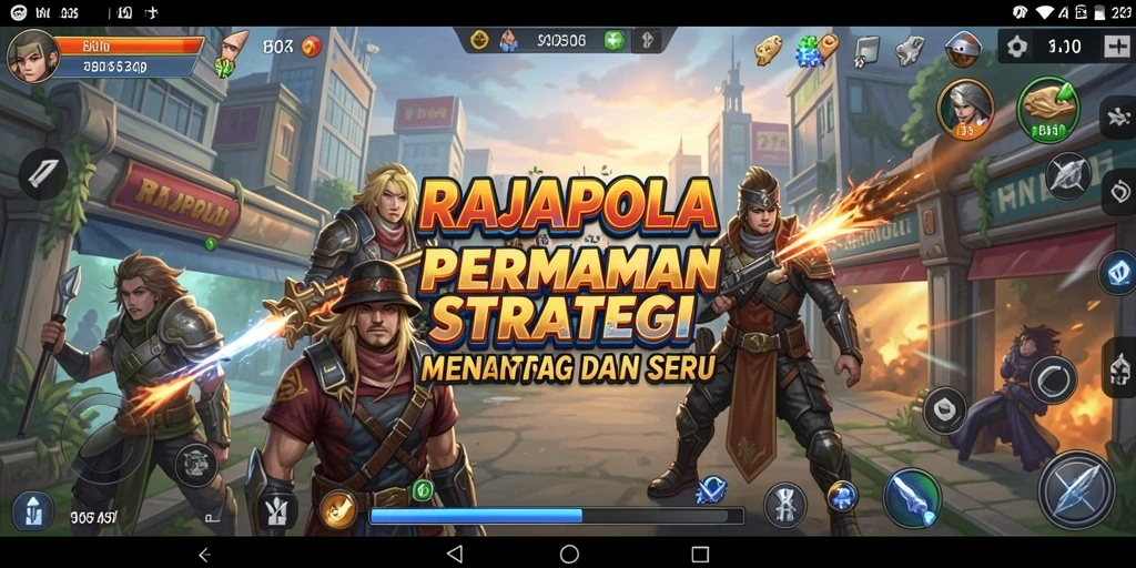 Tampilan gameplay RAJAPOLA yang penuh aksi dan strategi.
