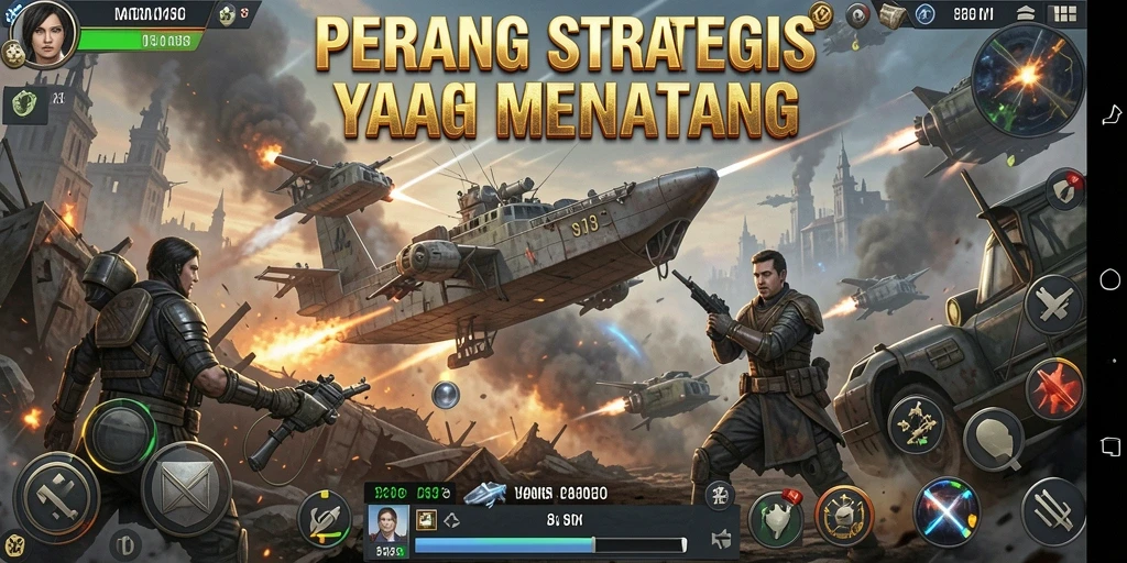 Tangkapan layar S13 menampilkan aksi pertempuran strategis yang intens.