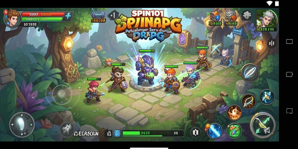 Tampilan gameplay SPIN101 yang penuh aksi dan petualangan RPG.