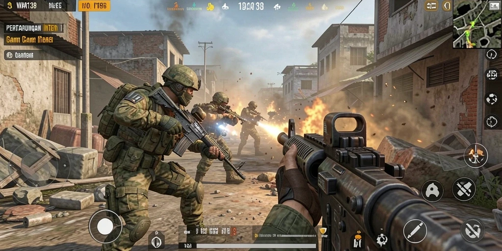 Tampilan mendebarkan dari gameplay WAR138 saat pertempuran sengit.