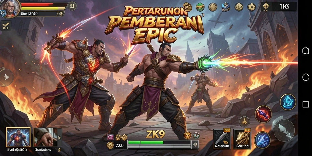 Gameplay ZK9 menampilkan aksi pertarungan yang intens dan dinamis.